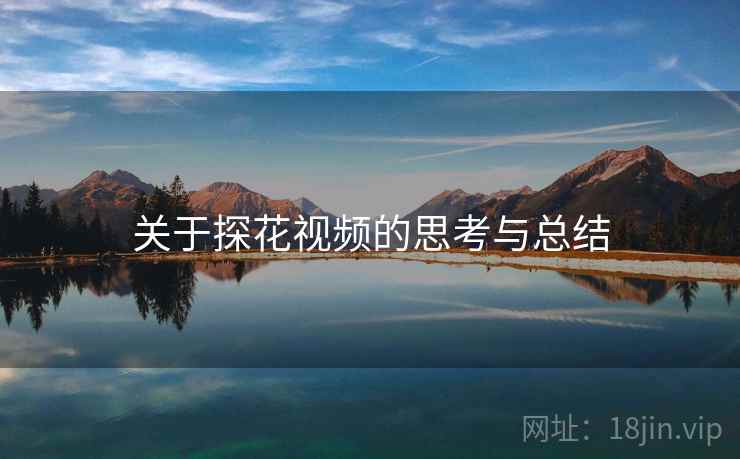 关于探花视频的思考与总结