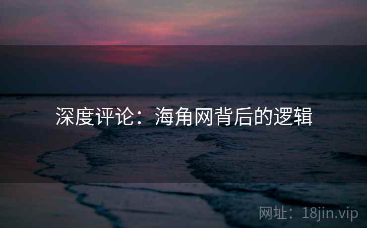 深度评论:海角网背后的逻辑
